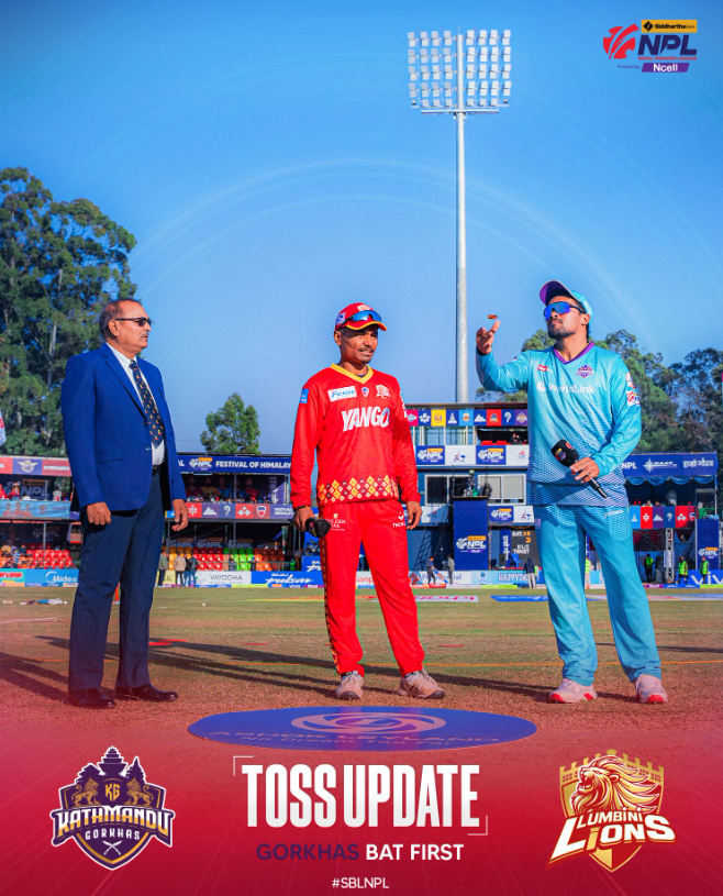 Kathmandu Gorkhas opt to bat first vs Lumbini Lions in NPL Eliminator
