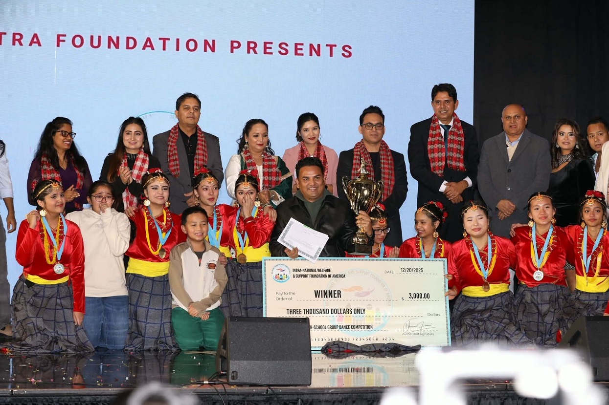 Arya & Khushi win Nepali singing & dance contest in U.S