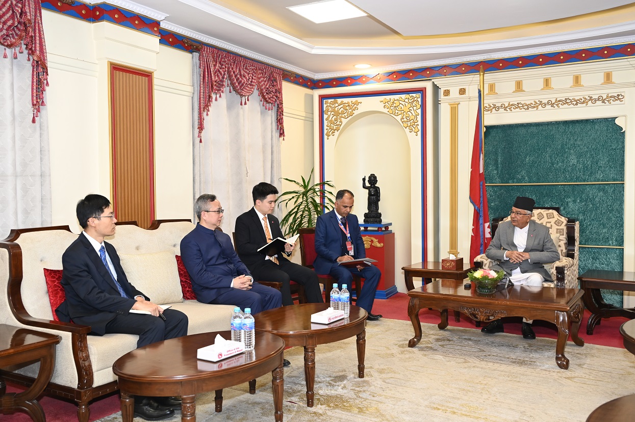 Chinese Ambassador pays farewell call on President Paudel
