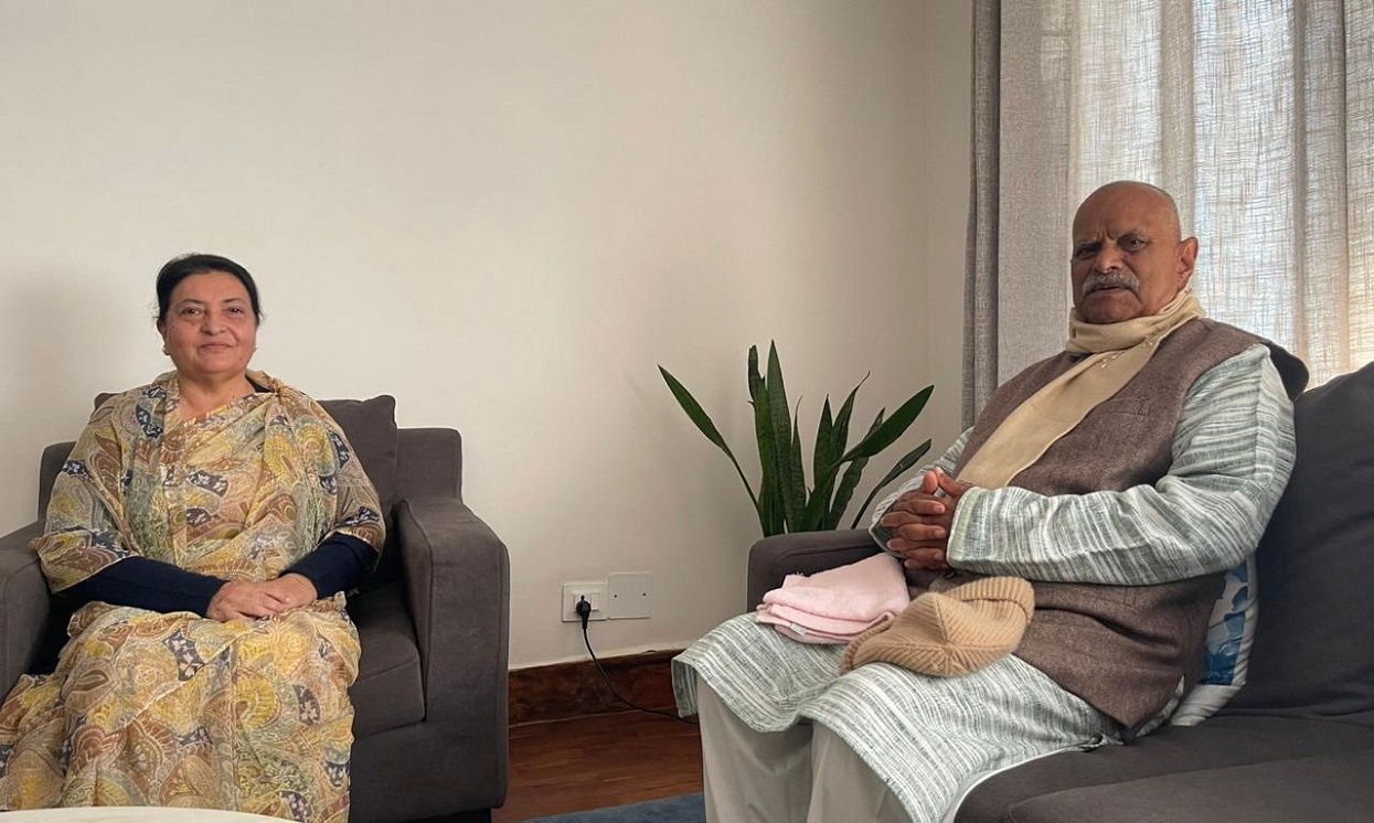 Former Presidents Yadav & Bhandari hold political talks