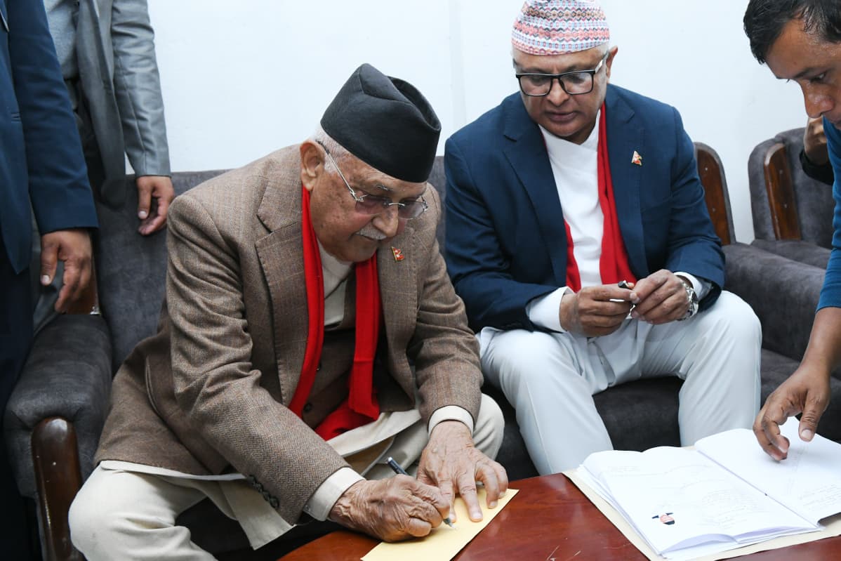 Oli registers candidacy from Jhapa-5 (photos)