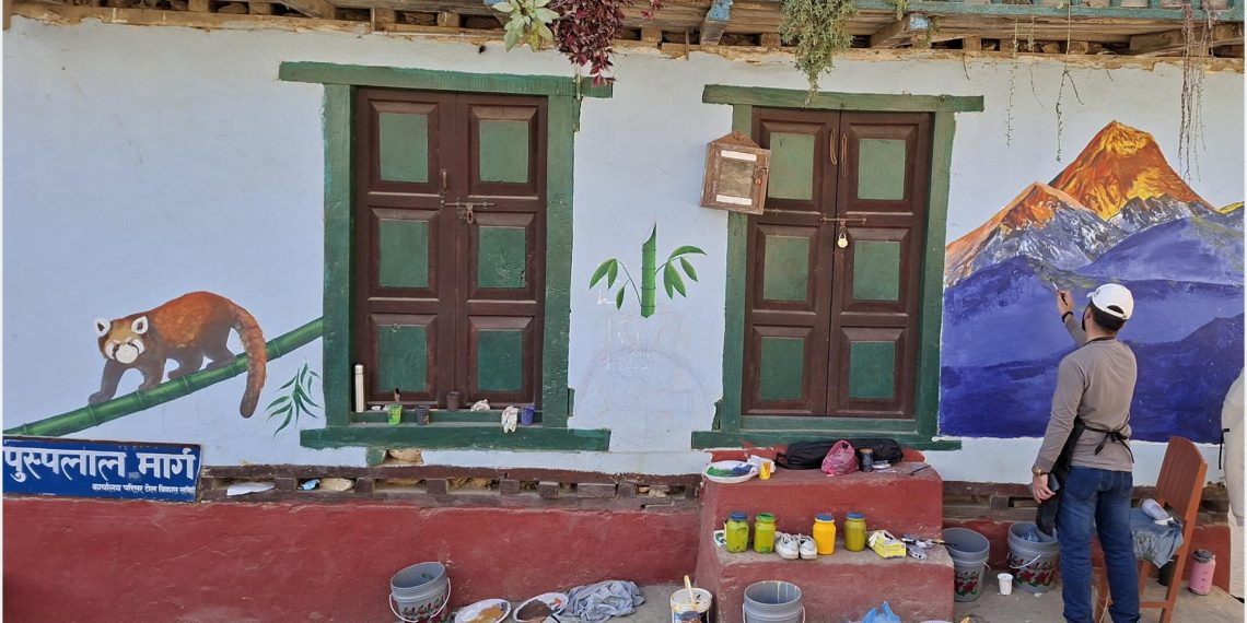 Lalitkala Campus students beautify Khotang with murals