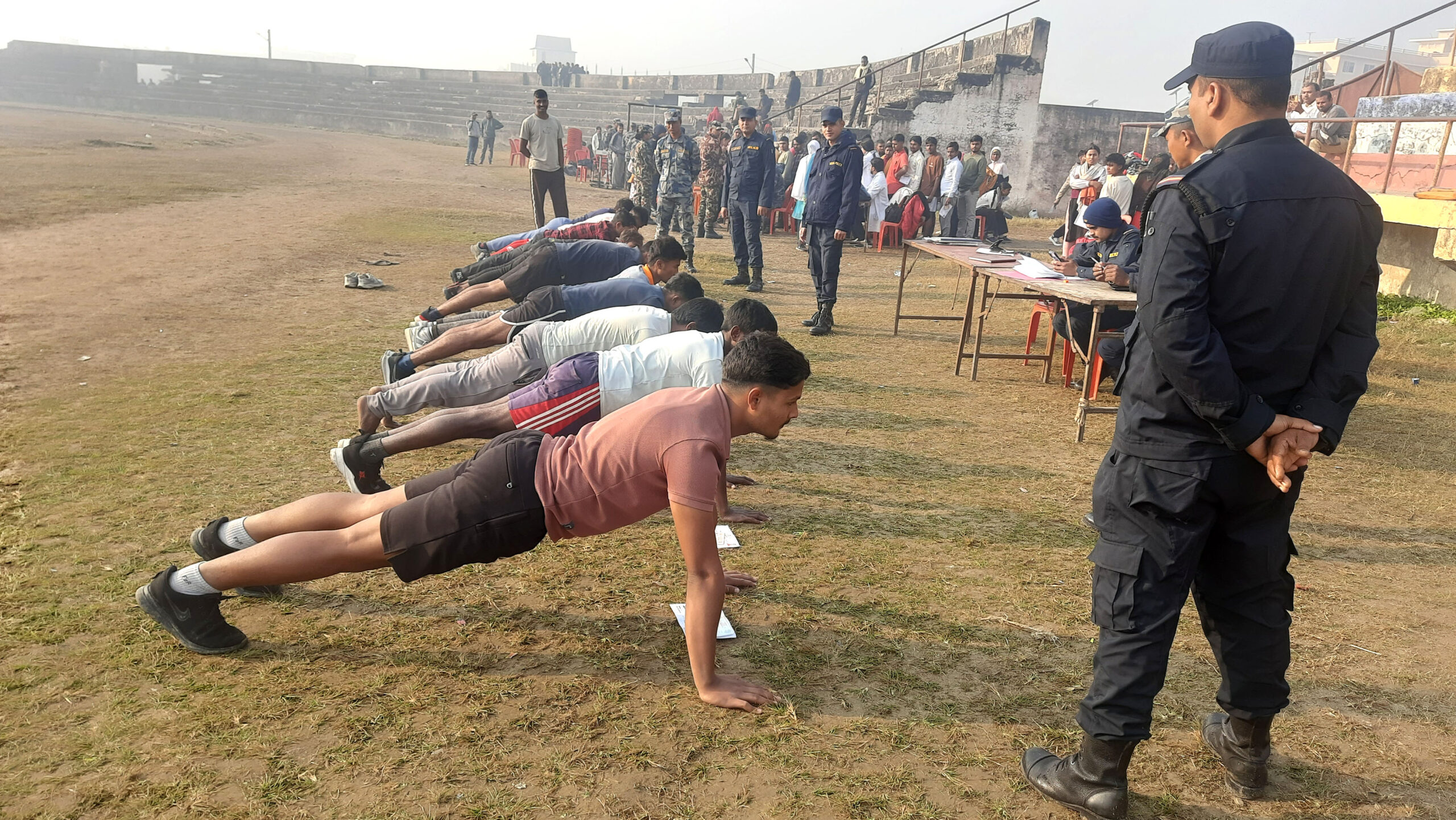 Physical tests begin for election police selection in Parsa