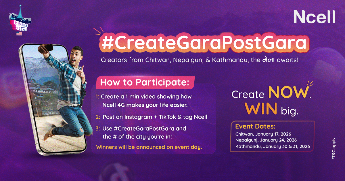 Ncell powers Creator’s Mela 2026 across three cities