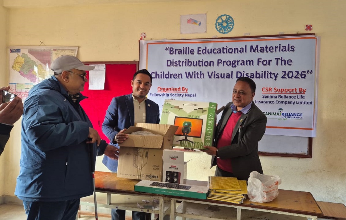Sanima Reliance Life supports visually impaired students with Braille materials