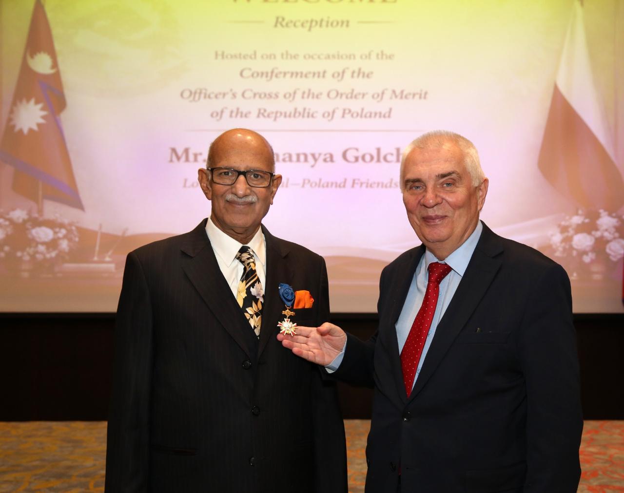Poland confers Officer’s Cross of Order of Merit upon honorary consul General Mr. Golchha