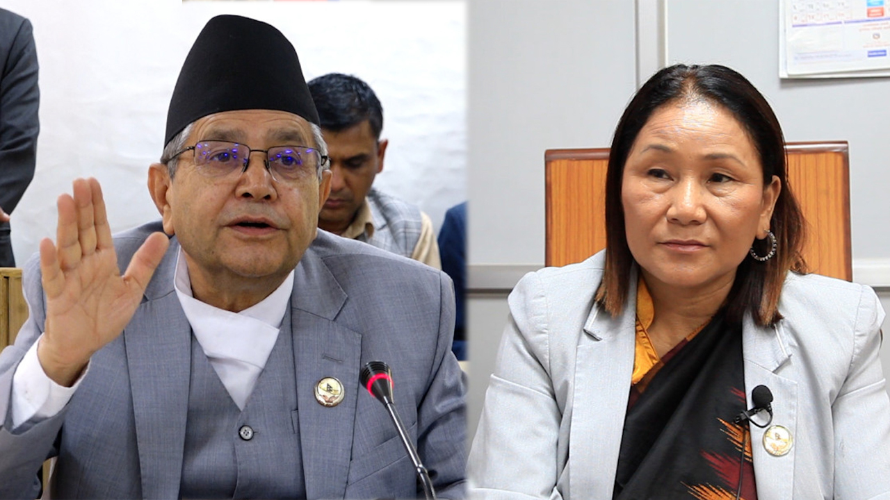 Former Speaker Ghimire, ex-Deputy Speakr Magar file candidacies in Jhapa-2
