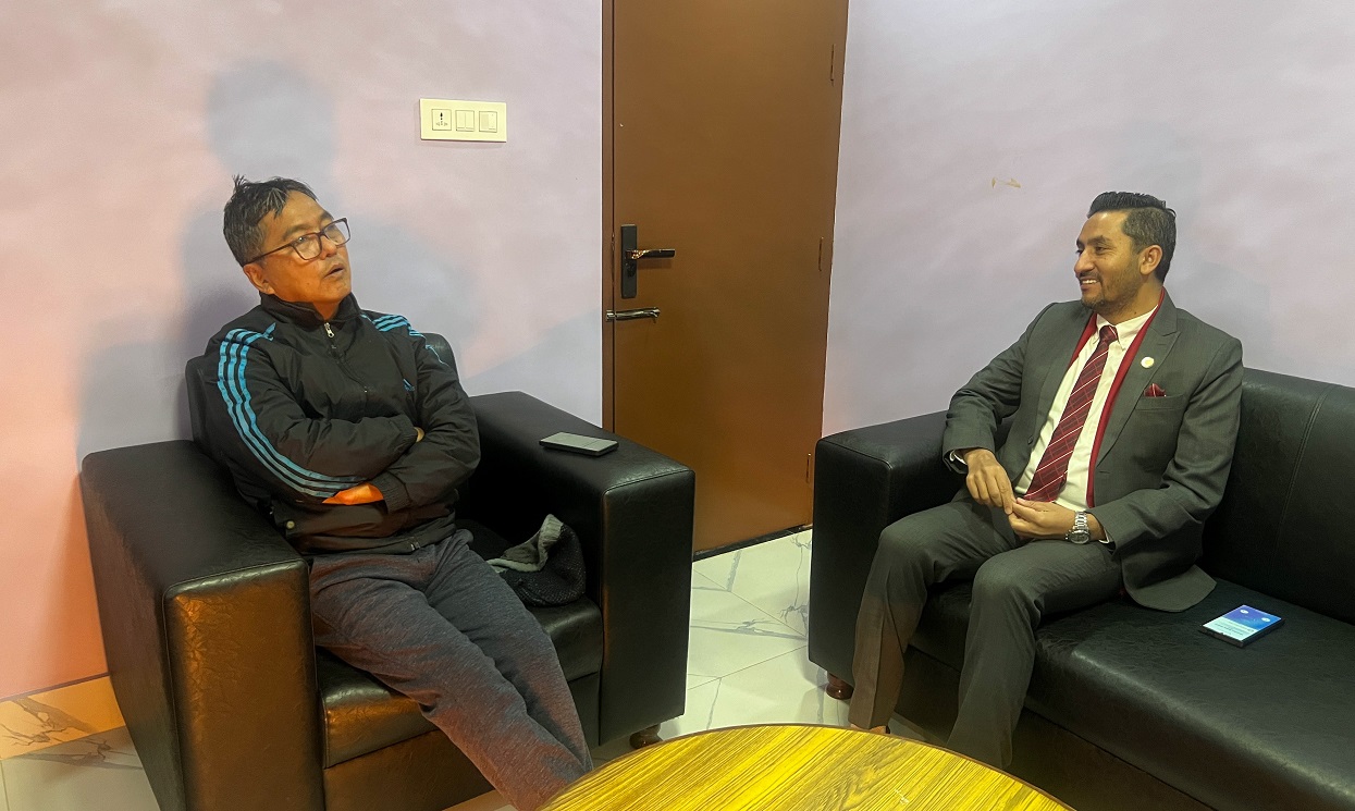 Minister Kharel meets RPP Chair Lingden