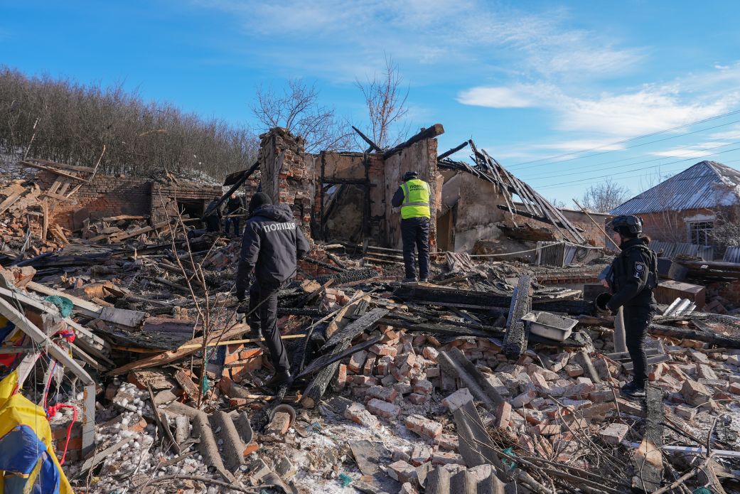 Russia says village evacuated after military facility hit by debris