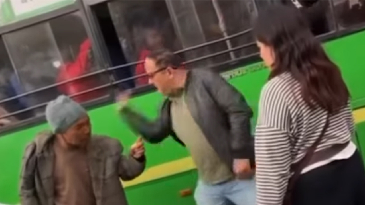 Man held for punching pedestrian