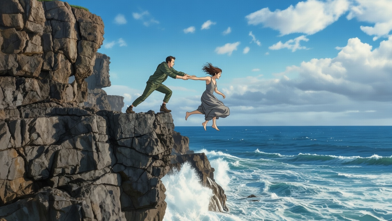 Wife pushed from cliff, stages death as accident