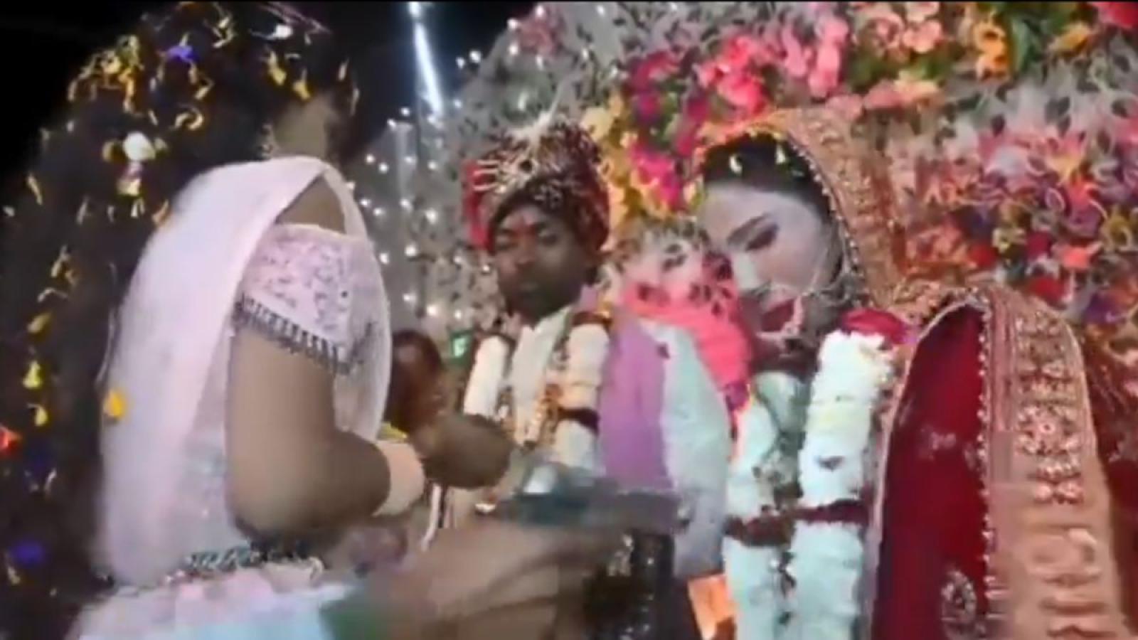 Bride shot on wedding stage