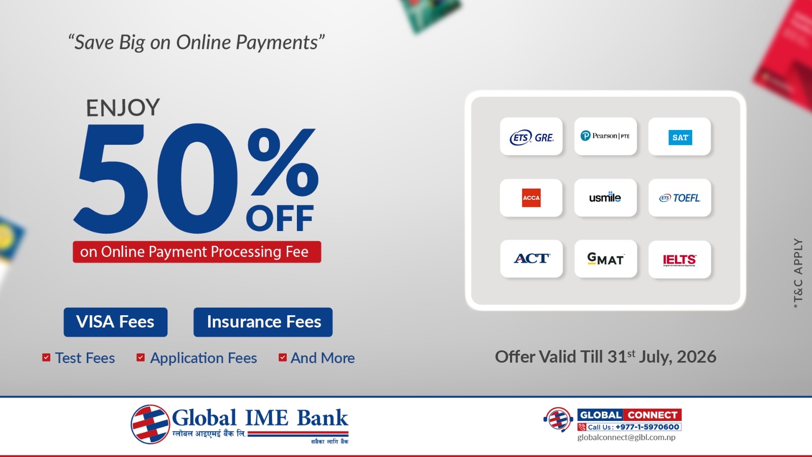 GIBL offers 50% discount on Int’l Educational Payments
