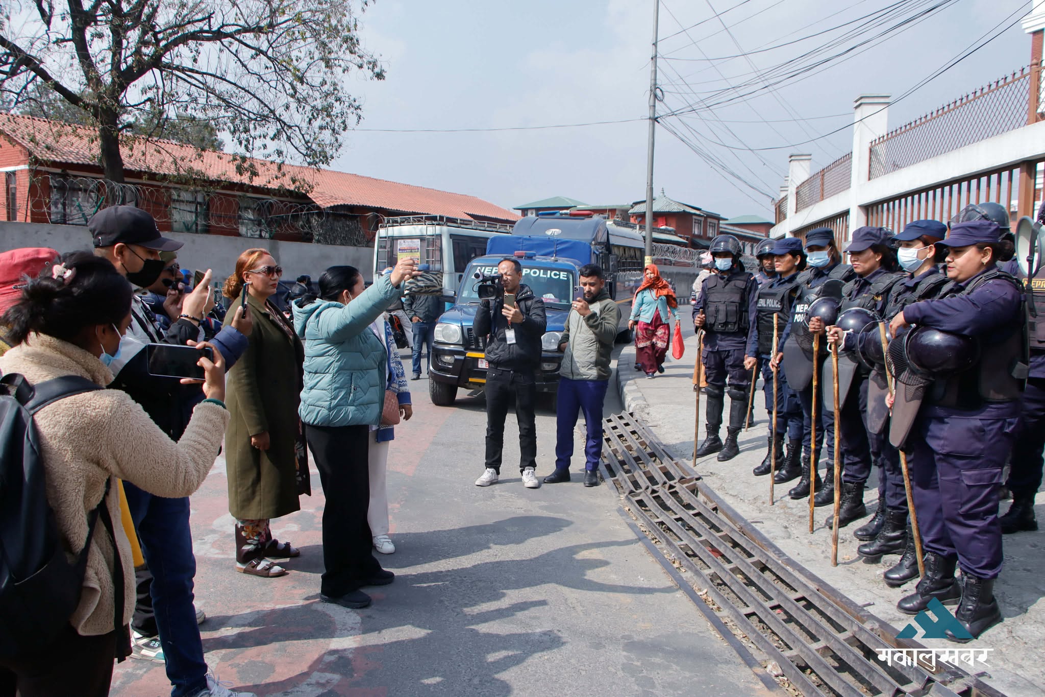 Tight security at Kathmandu DA office as Durga Prasai supporters gather (photos)
