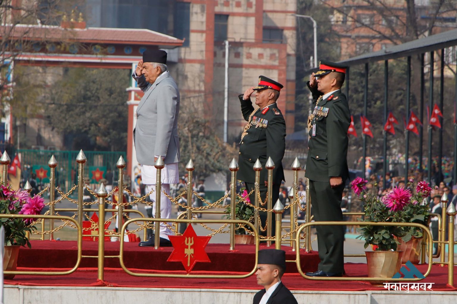 President observes Mahashivaratri and Army Day feu-de-joie in Tundikhel