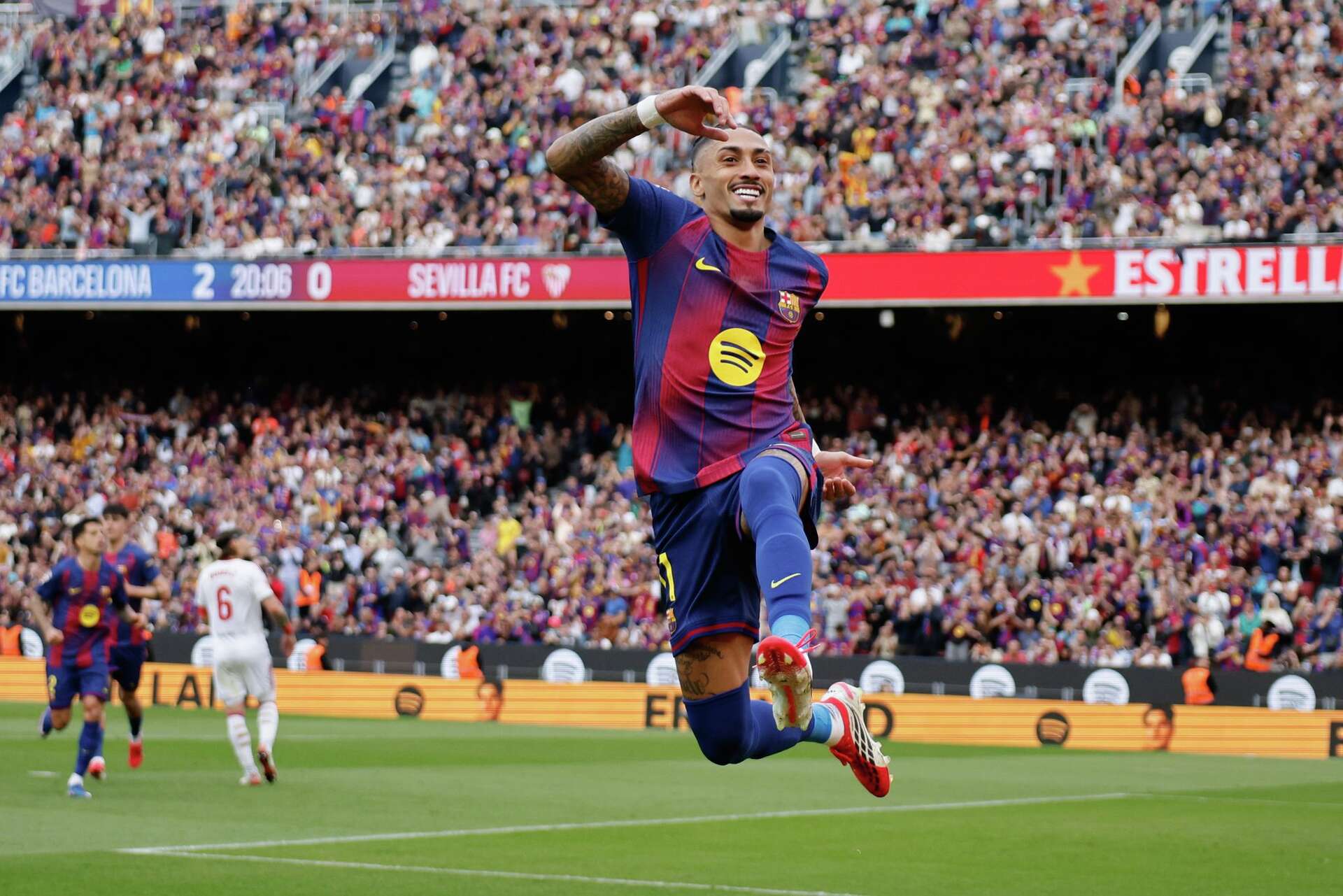 Raphinha hat-trick propels Barcelona to 5-2 rout of struggling Sevilla