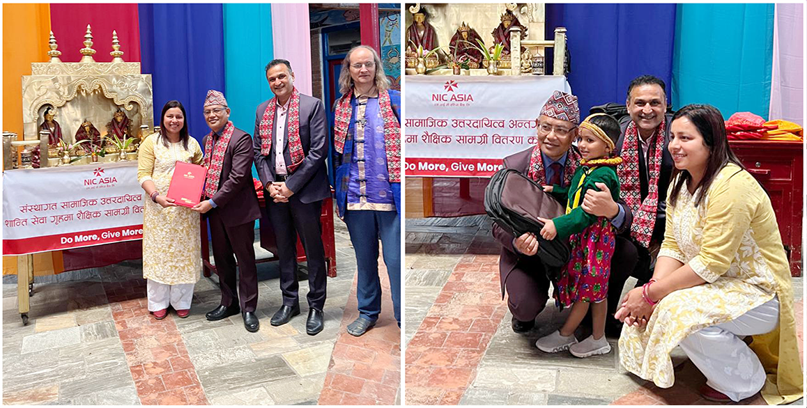 NIC Asia Bank provides educational materials to over 150 students at Shanti Sewa Griha