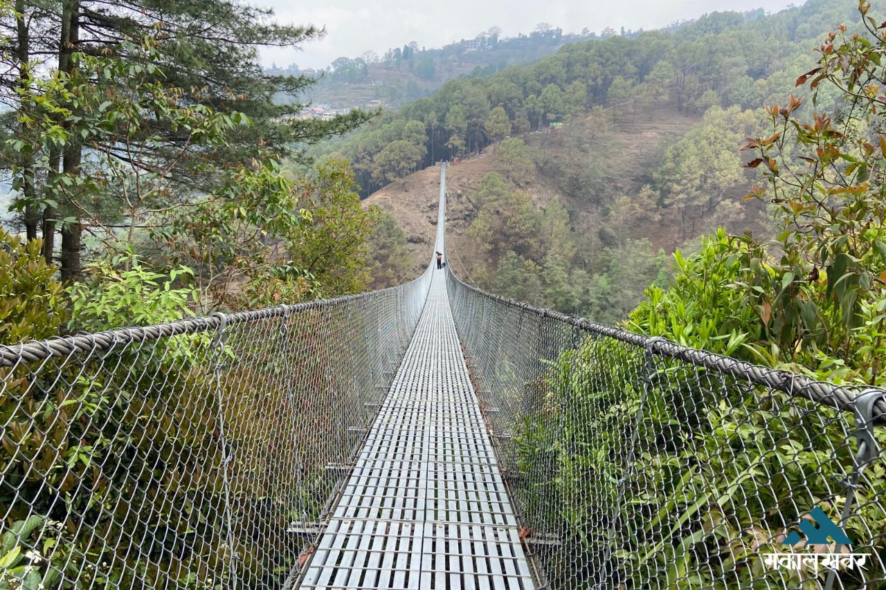 Bhaktapur’s ‘Rani Jhula’ suspension bridge emerges as scenic tourist magnet (photos)