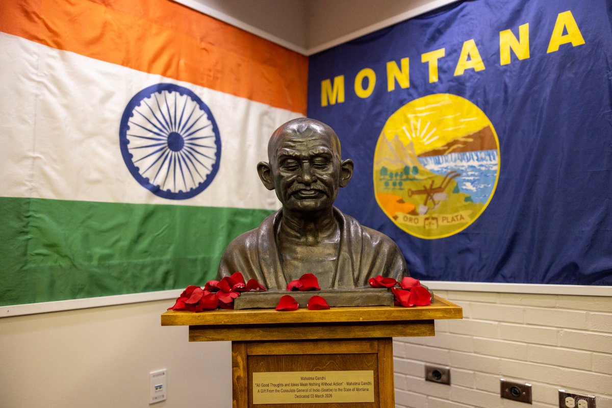 First bust of Mahatma Gandhi unveiled in Montana : US