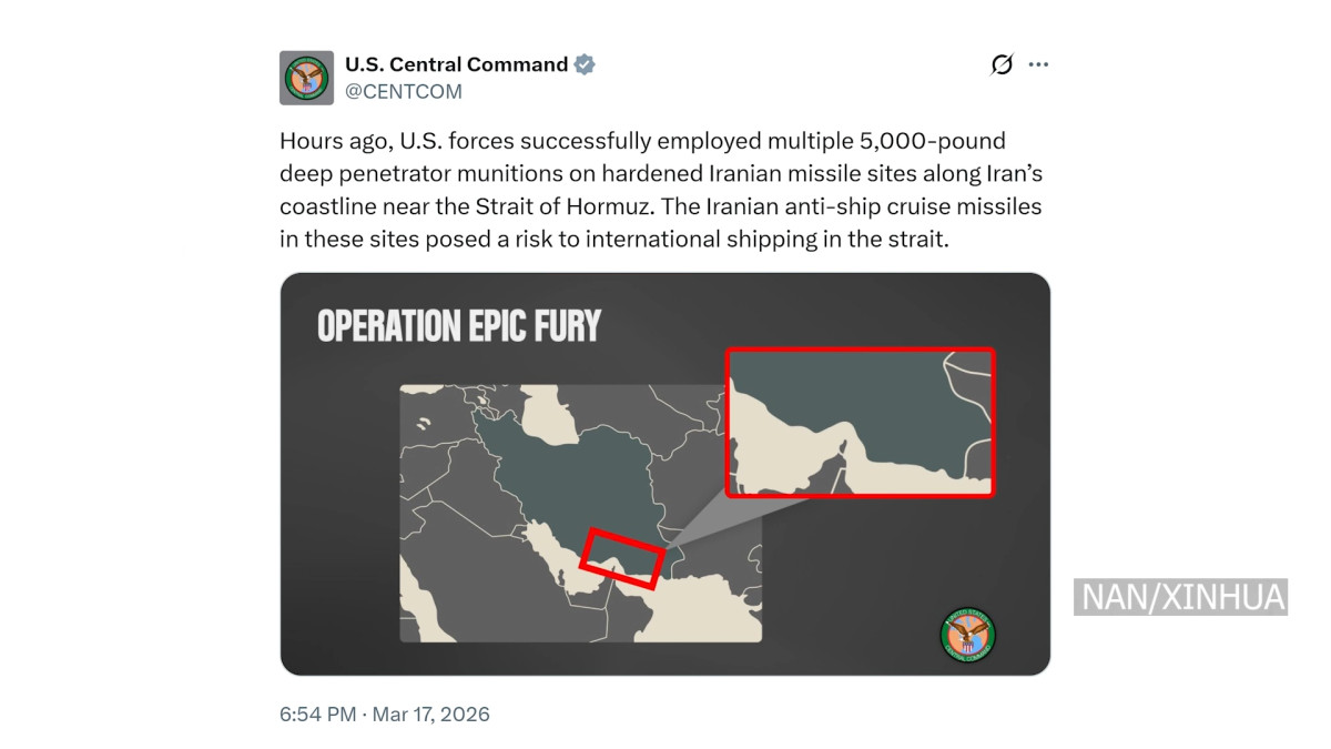 US strikes Iranian missile sites near Strait of Hormuz, escalating tensions