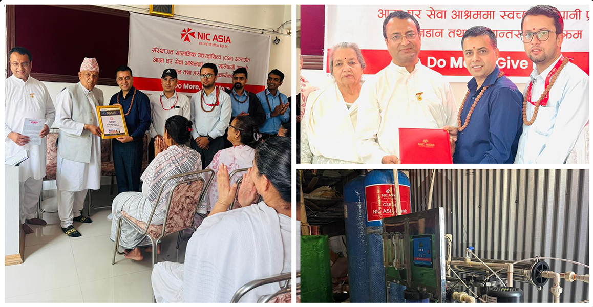 NIC Asia Bank installs RO Water purifier at Aamaghar Sewa Ashram