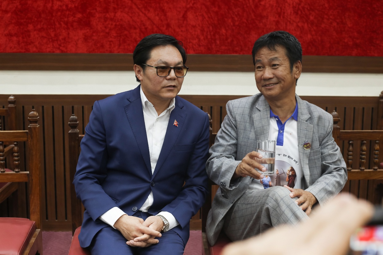 Harka Sampang inducts Sudan Kiranti into Shram Sanskriti Party