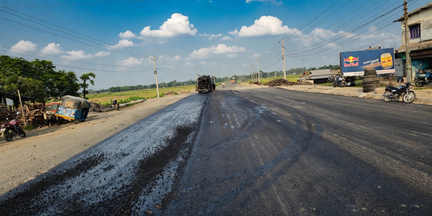 Hulaki Highway in Jhapa deteriorates within a year, locals demand urgent repairs