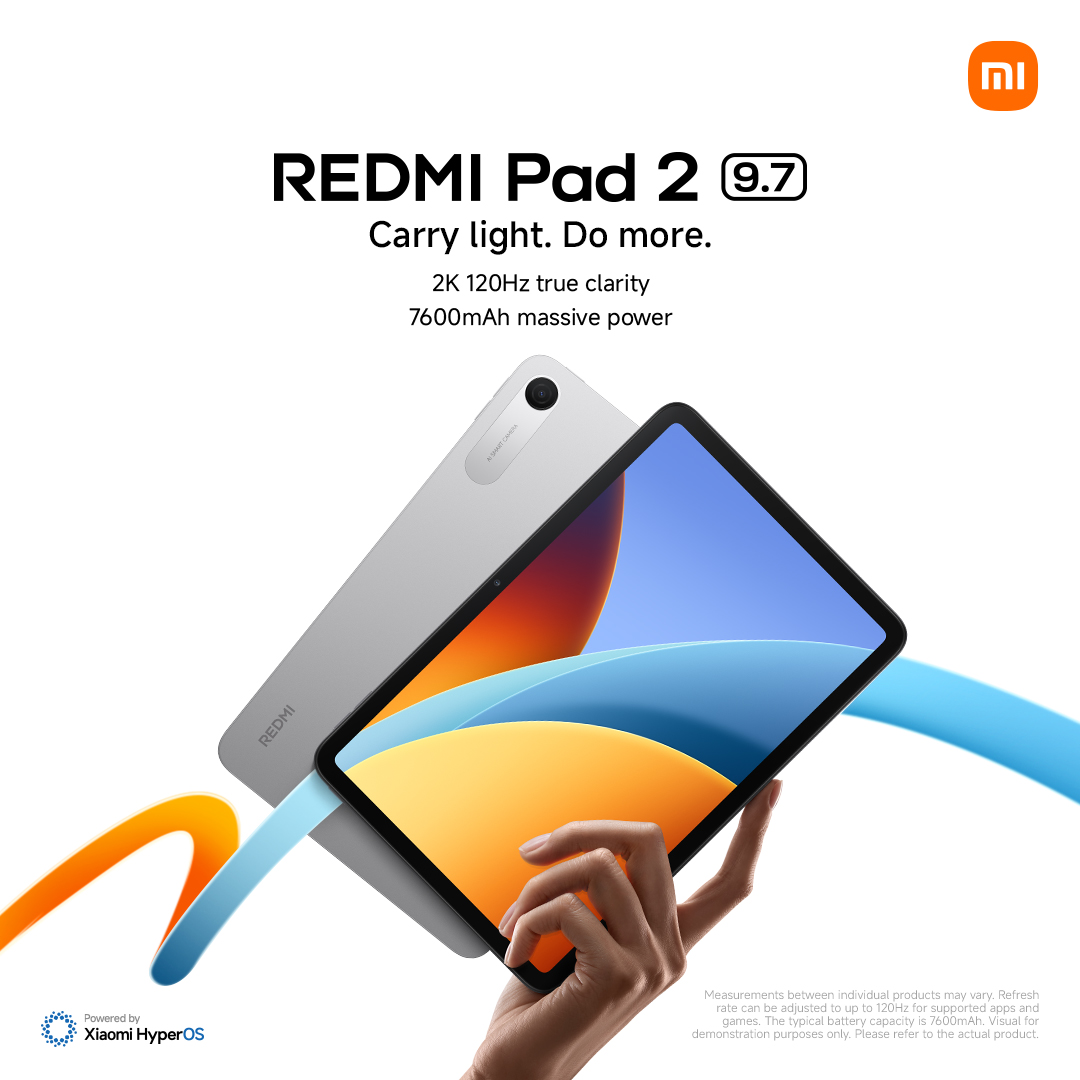 Xiaomi unveils Redmi Pad 2 9.7″ blending portability & powerful performance