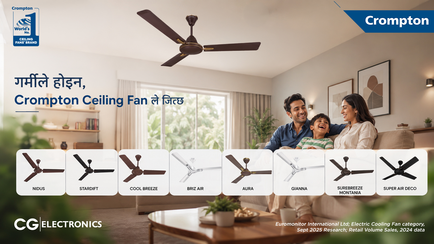 Crompton ceiling fans lead market with strong performance & style