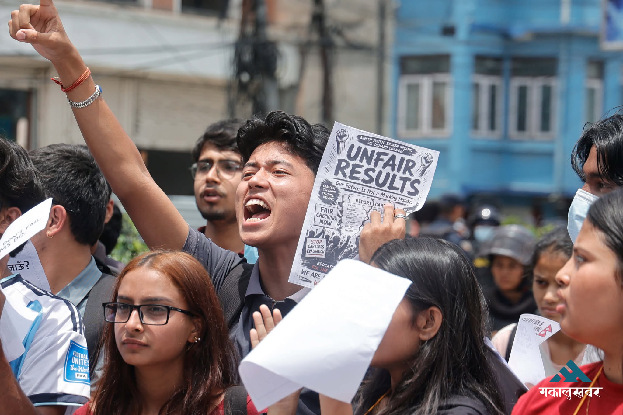 Students protest over errors in Class 12 results (photos)
