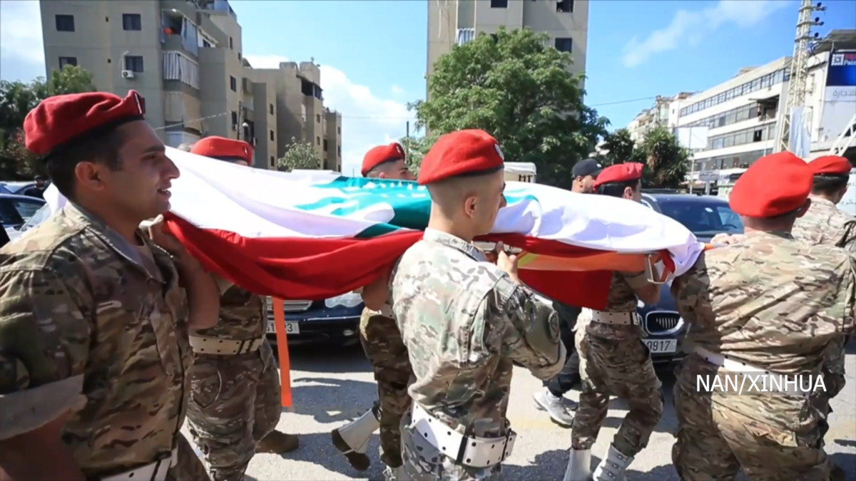 Lebanese soldier laid to rest with military honors