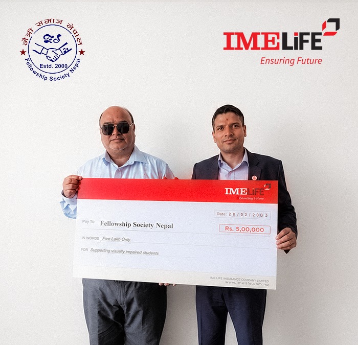 IME Life donates Rs 5 lakh for visually impaired students’ education
