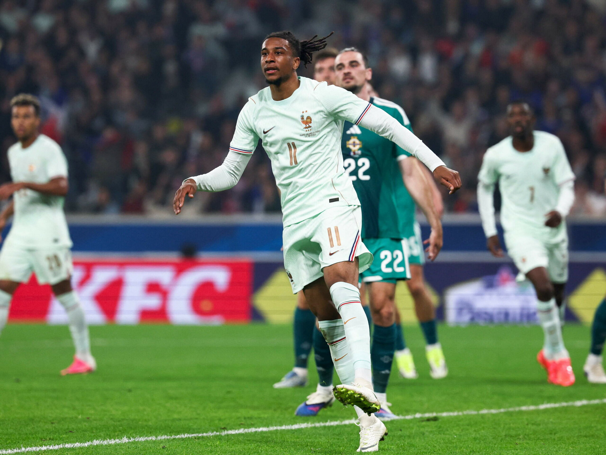 Olise hat-trick leads France to 3–1 win over Northern Ireland