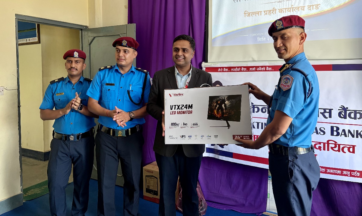 Muktinath Bikas Bank supports police offices with CSR assistance