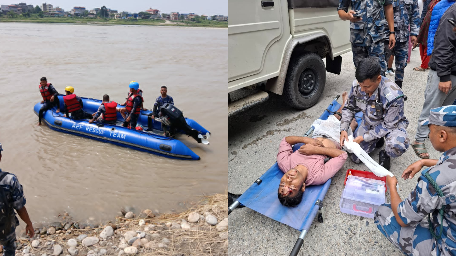 APF rescue two from Narayani & Bhote Koshi rivers