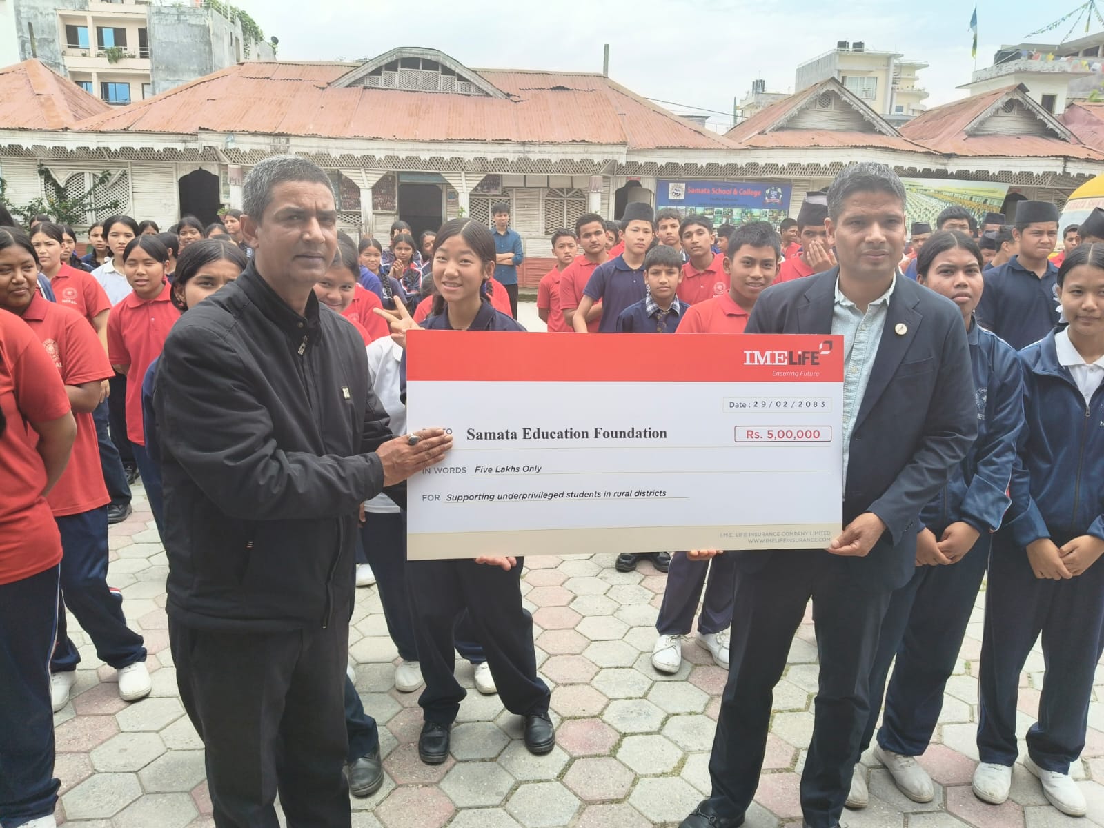 IME Life Insurance provides Rs 5 lakh to Samata Education Foundation